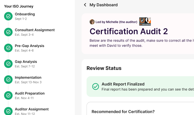 Reviewing audit findings and outstanding actions in the platform